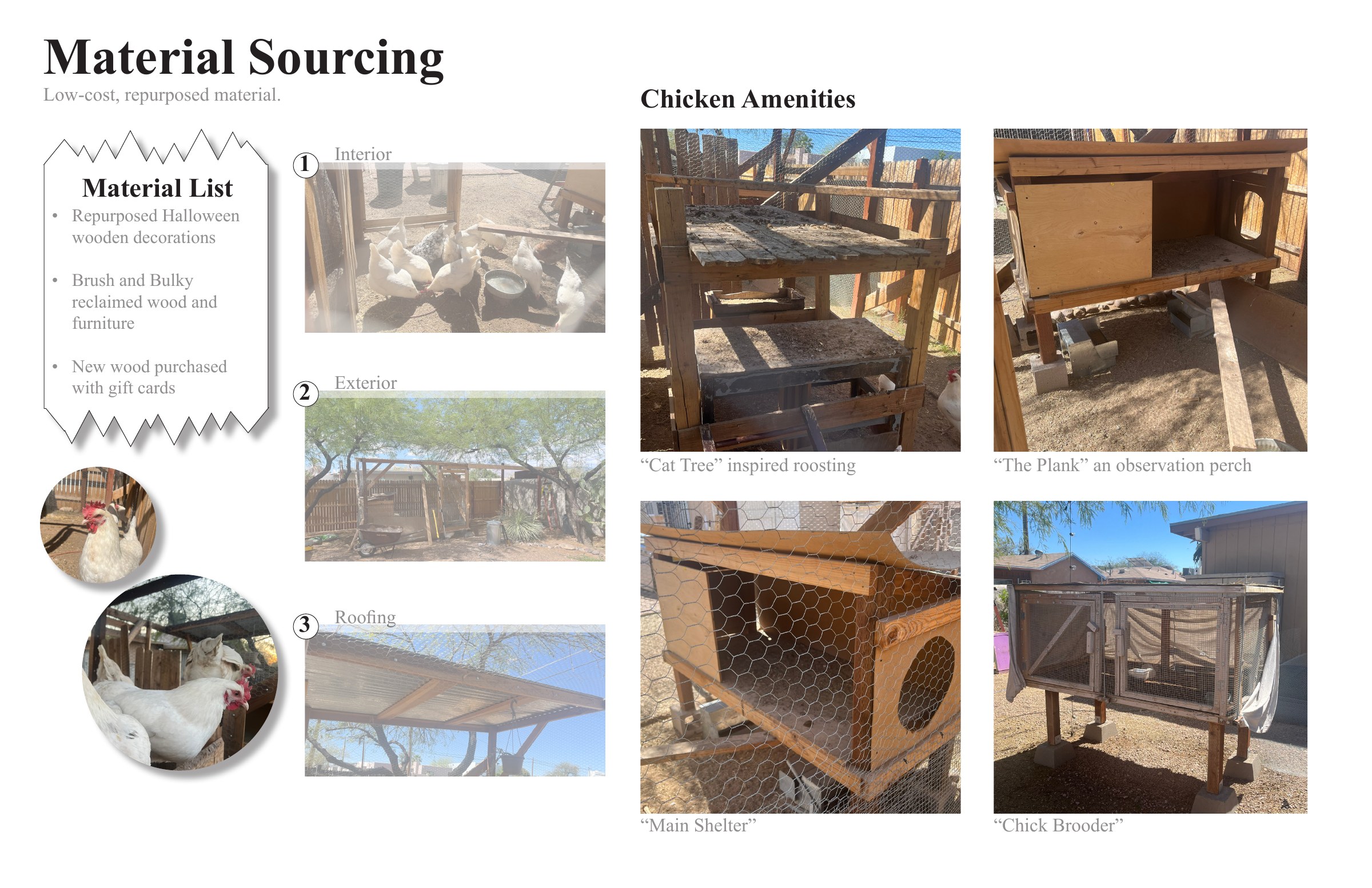 Chicken coop built from reclaimed materials